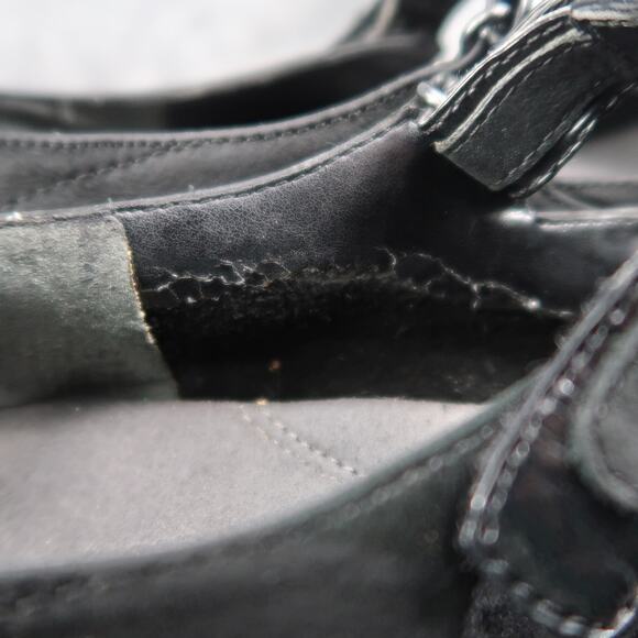 Aerosoles Shoes Womens 7 Mary Jane Wedge Fashion Comfort Black Leather Tornado - Picture 13 of 14